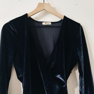 Medium Dark Purple Madewell Velvet Long-Sleeve Body Suit